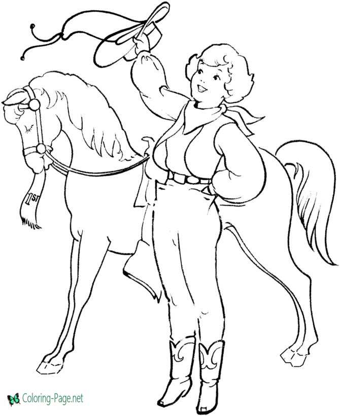 Western horse coloring pages