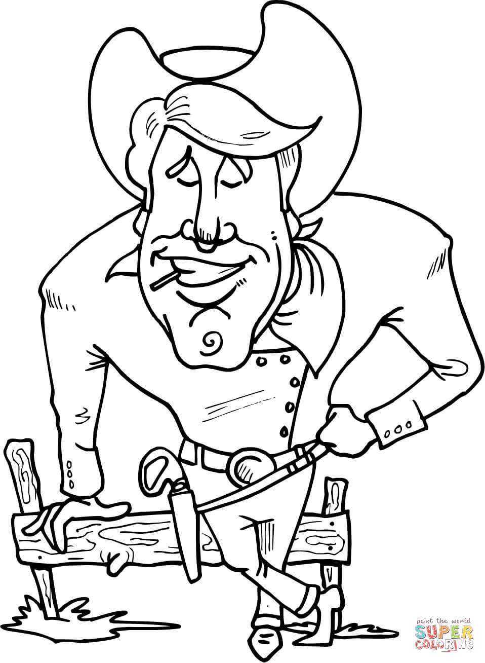 Good cowboy coloring page free printable coloring pages