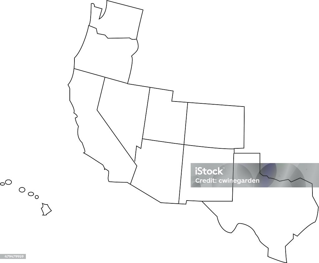 Western united states map stock illustration
