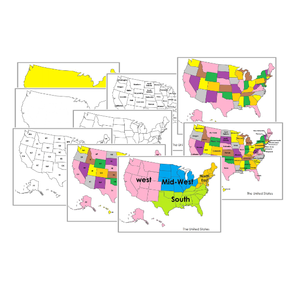 Usa states flag coloring pages â montessori