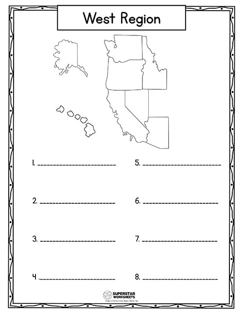 Usa map worksheets