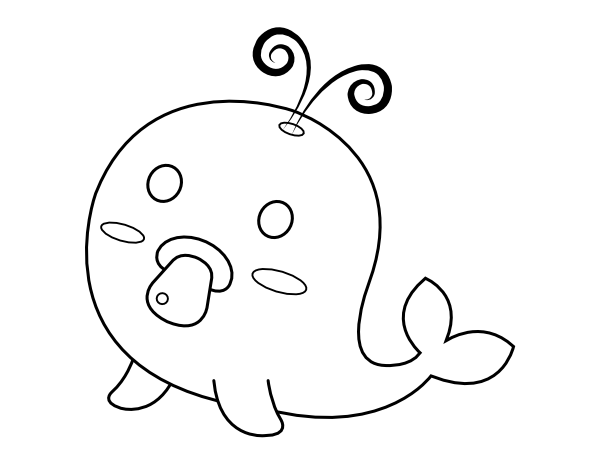 Printable baby whale coloring page