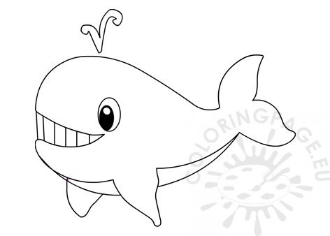 Whale animal sea printable coloring page