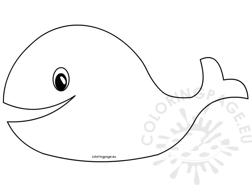 Baby shower whale template coloring page