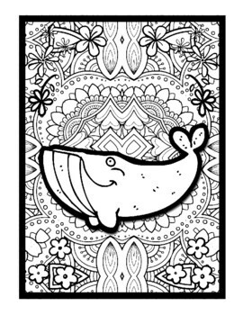 Whales mindfulness mandala coloring pages animals coloring printable pages