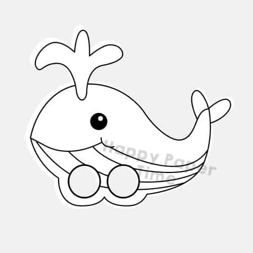 Whale finger puppet printable coloring