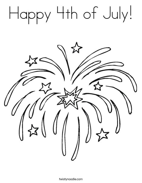 Happy th of july coloring page