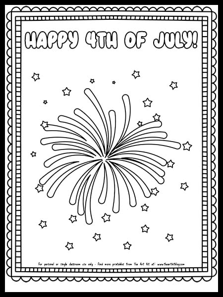 Happy th of july coloring page free printable â the art kit
