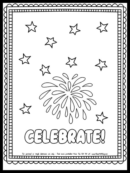Celebrate th of july coloring page â free â the art kit