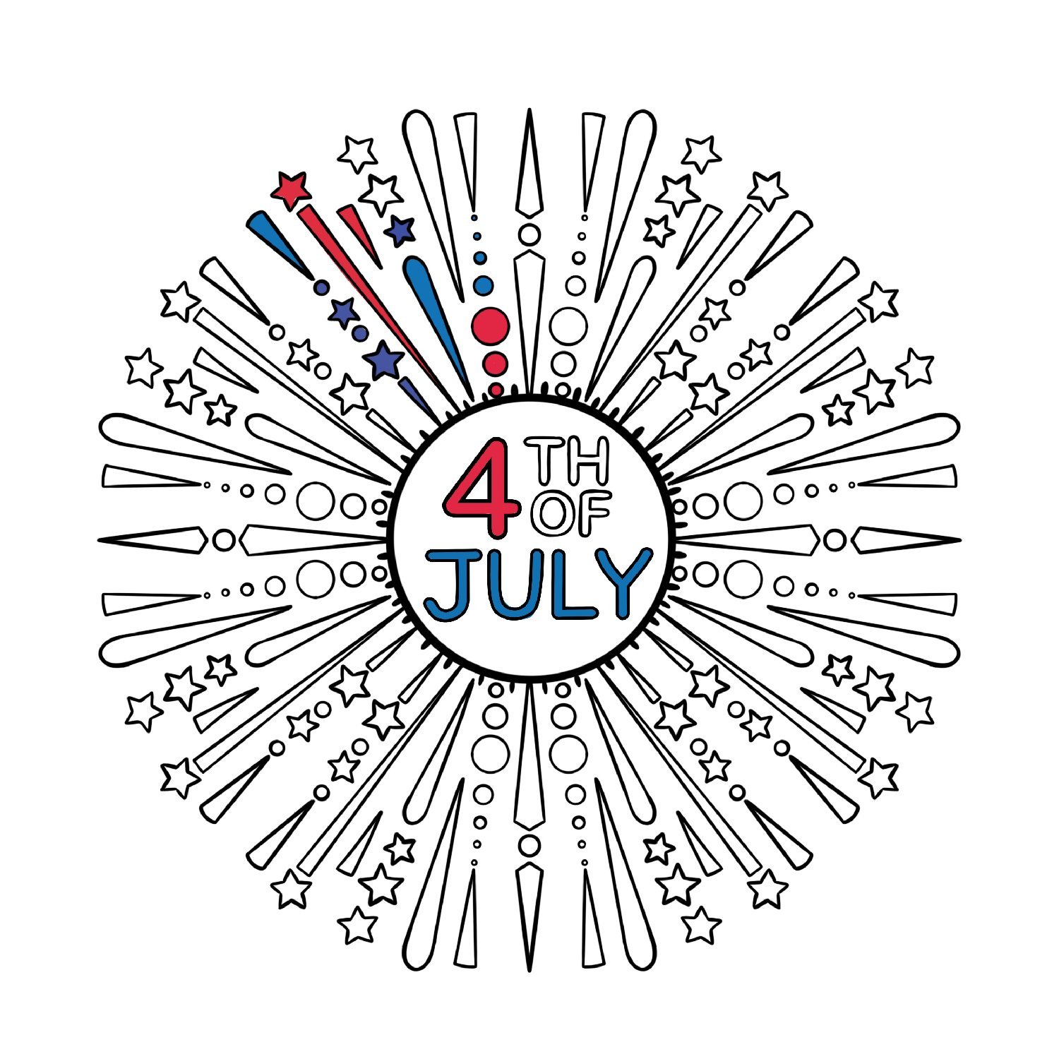 Th of july happy independence day free coloring page