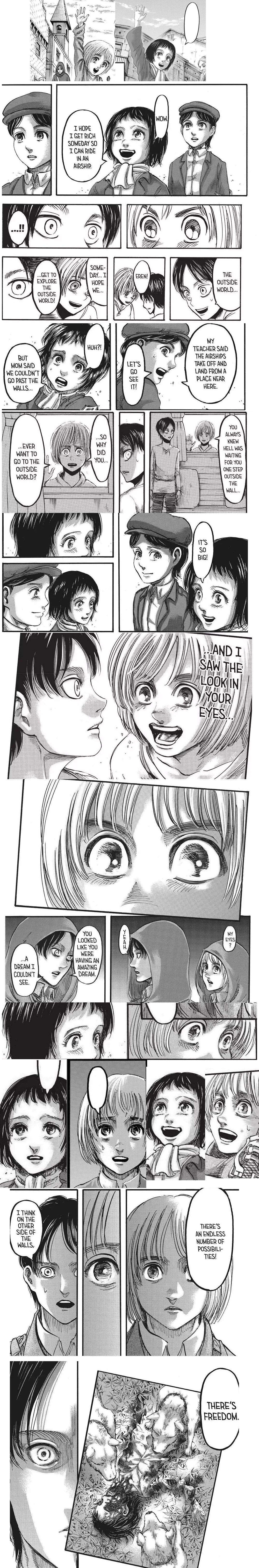 I like how looking into armins eyes triggers faye memory in eren rtitanfolk