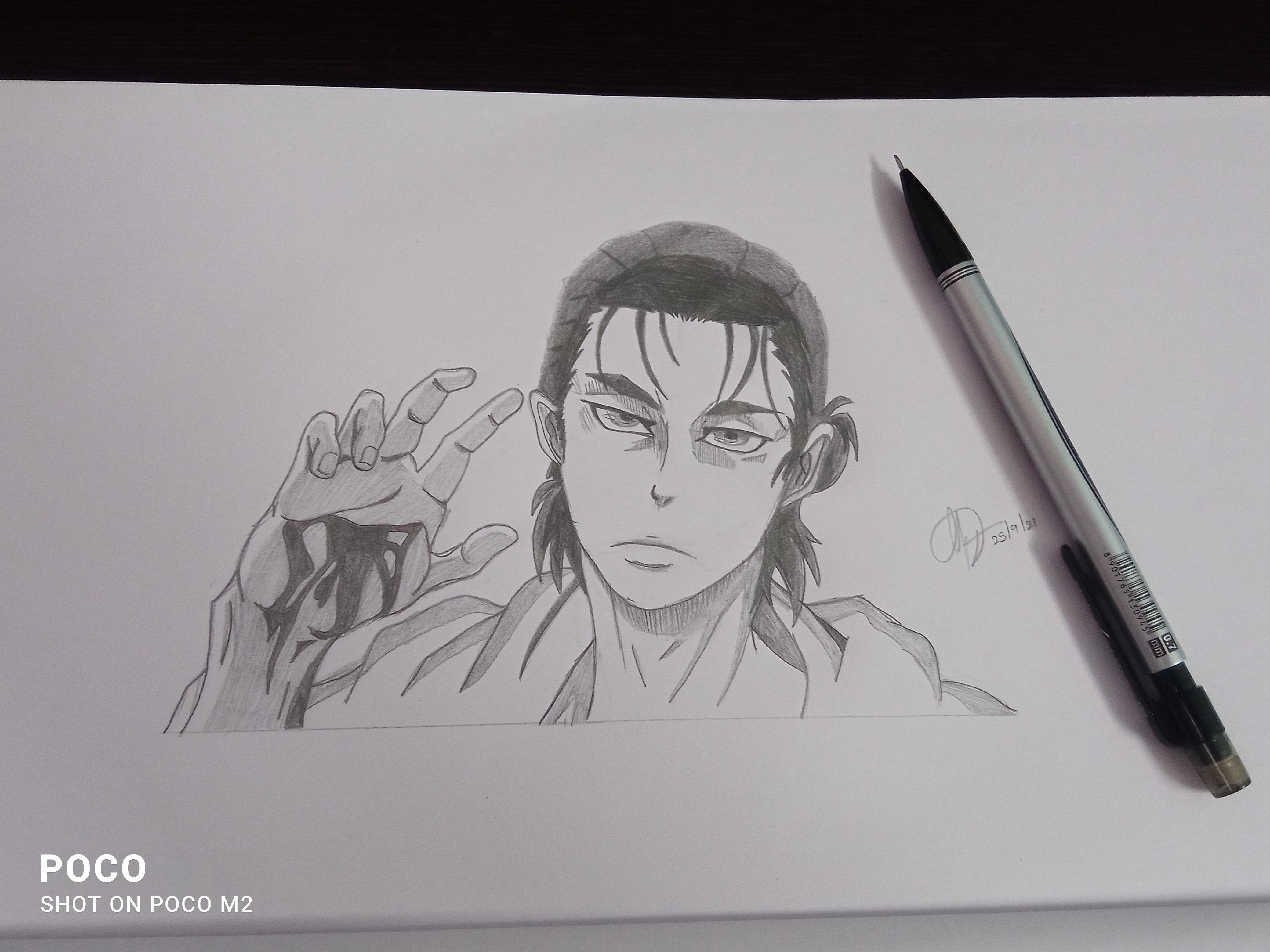 I drew eren yeager i have just started drawing some anime so be nice rattackontitan