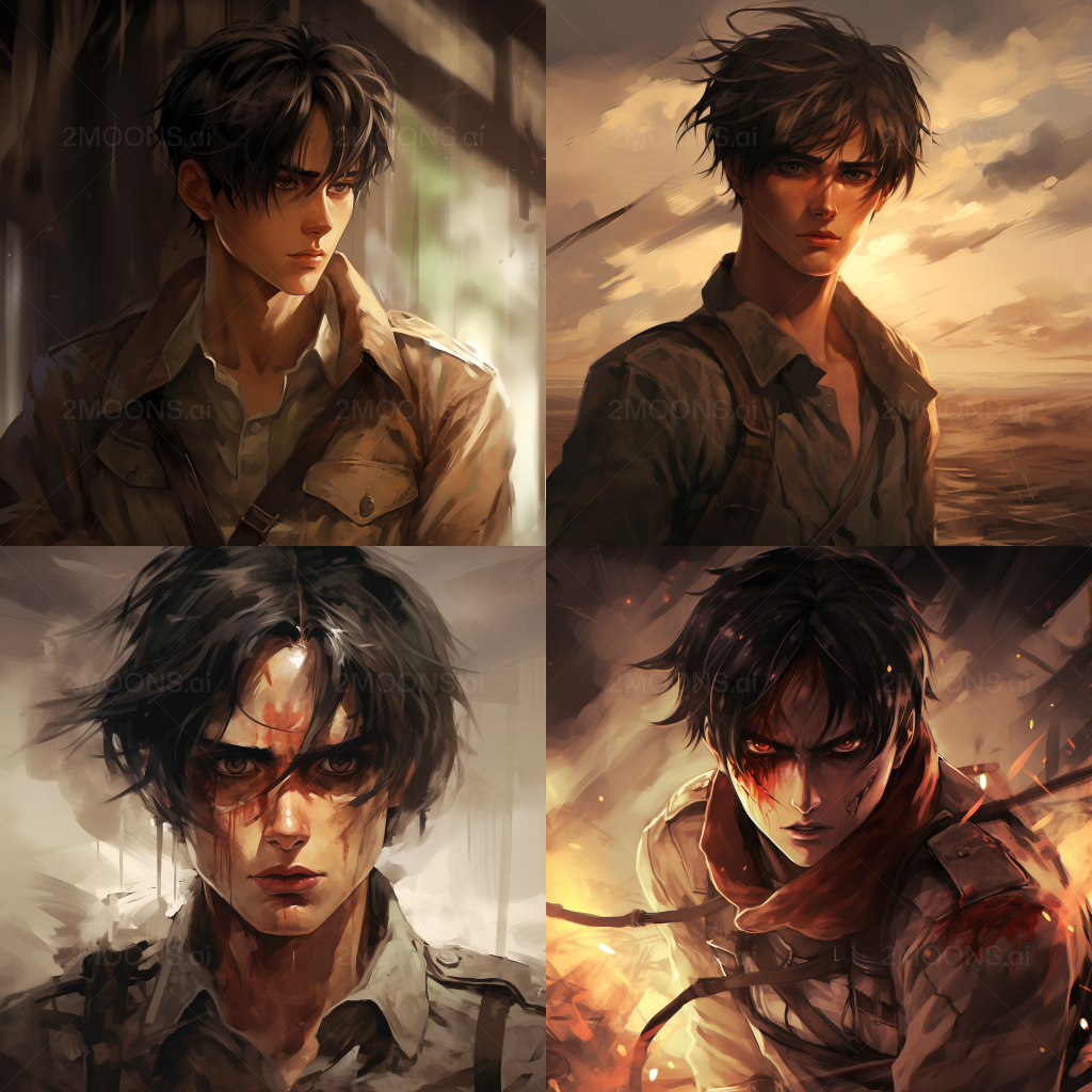 Free photo prompt eren jaeger from attack on titan ð
