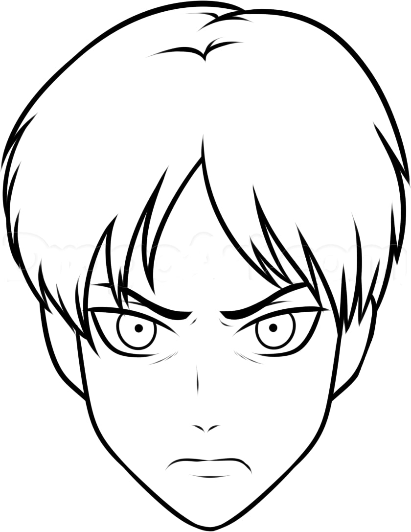 Eren yeagers face coloring page
