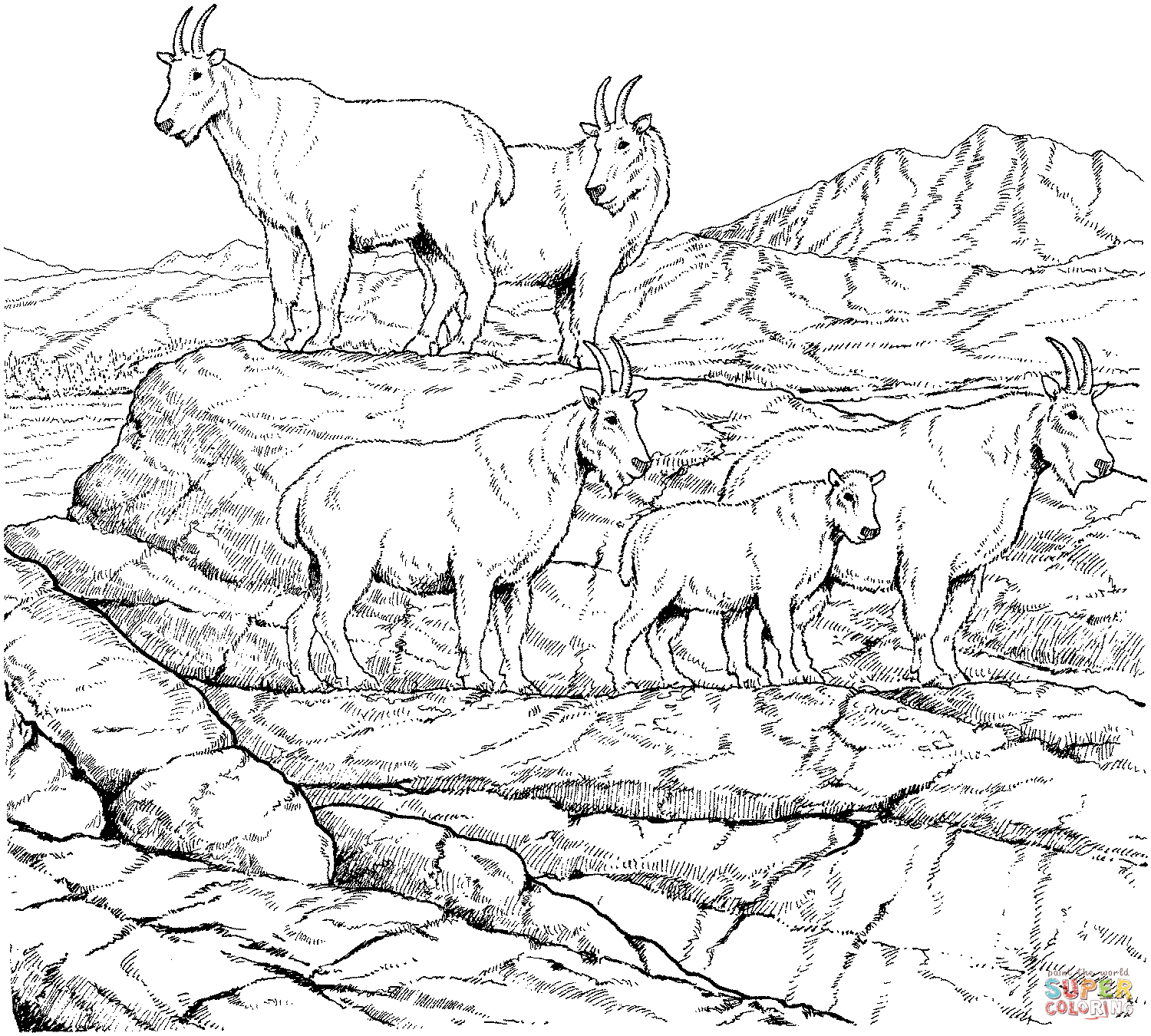 Goat coloring pages printable for free download