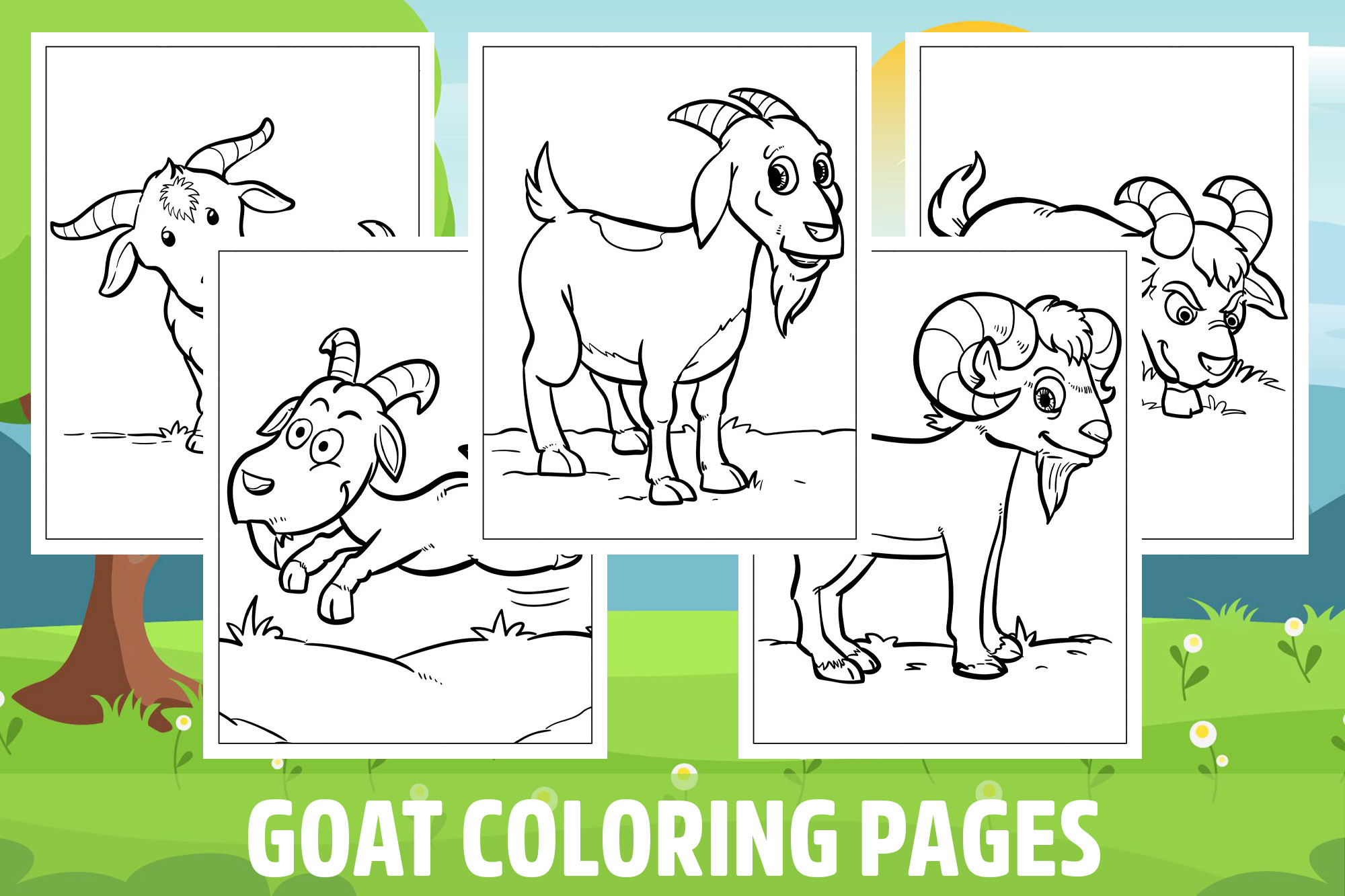 Goat coloring pages for kids girls boys teens birthday school activity made by teachers