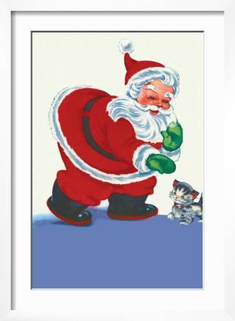 Santas green gloves print