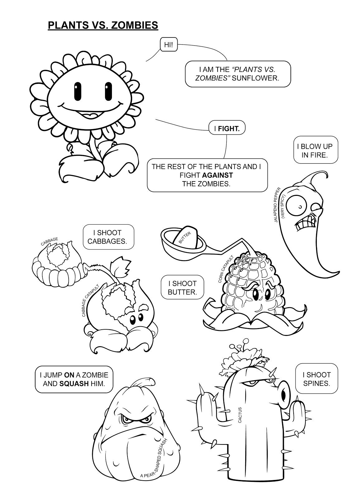 Plants vs zombies coloring pages printable for free download