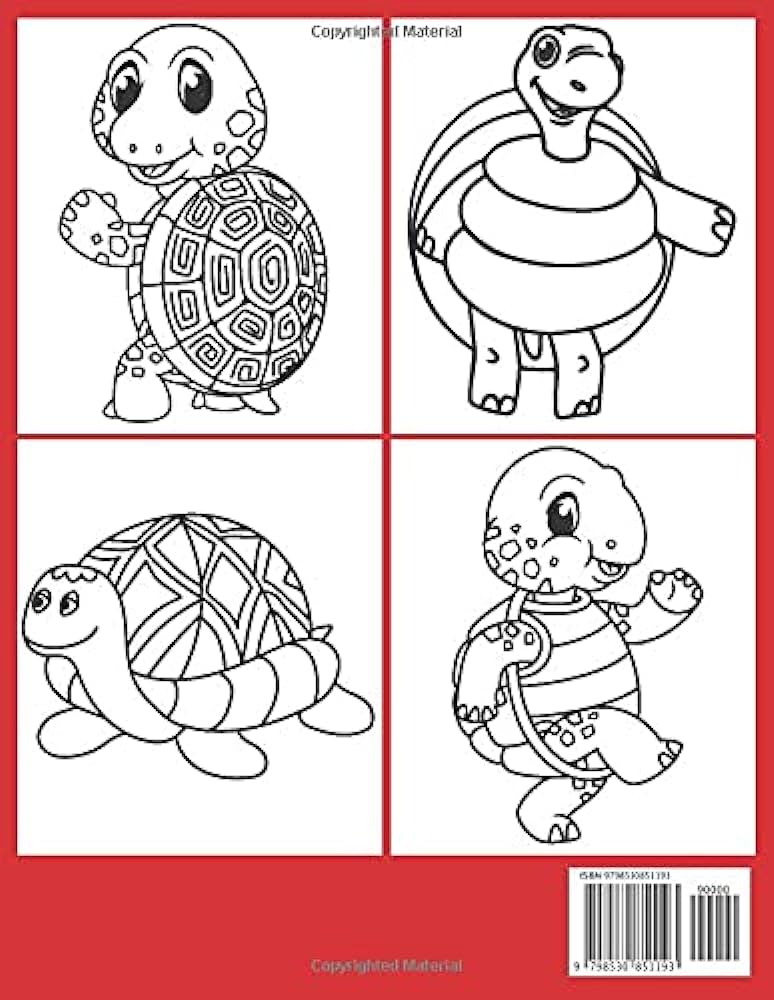 Tortoise coloring book for kids by house saiful book