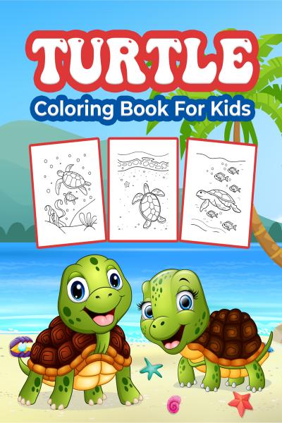 Turtle coloring book for kids