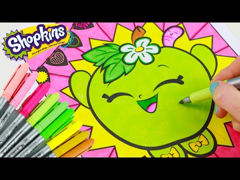 Shopkins apple blossom speed coloring book with markers
