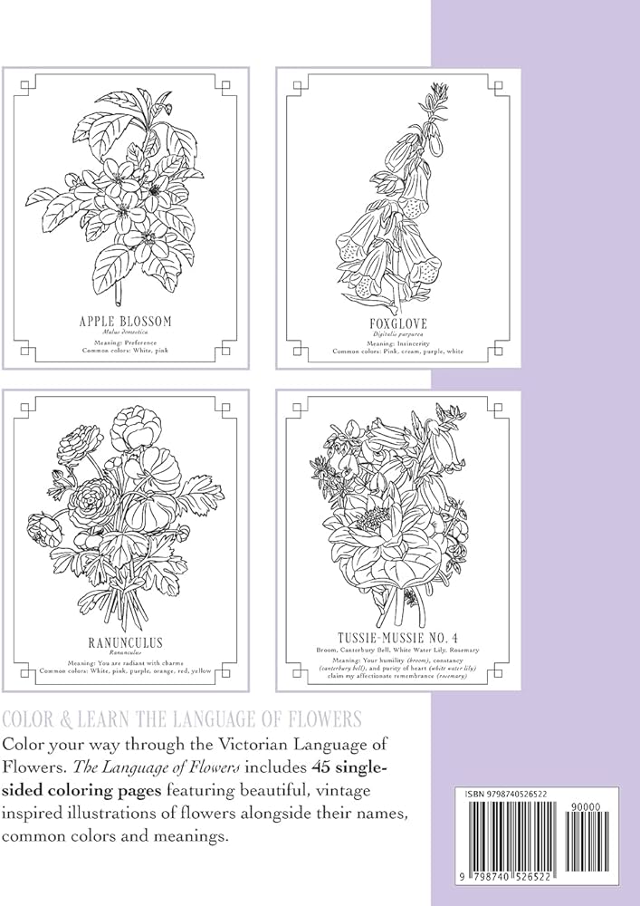 The language of flowers a coloring book guide to the victorian art of floriography wagner samantha books