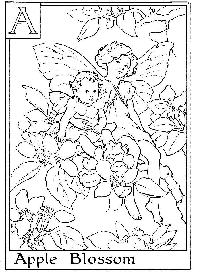Alphabet fairy apple coloring page fairy coloring pages fairy coloring apple coloring pages
