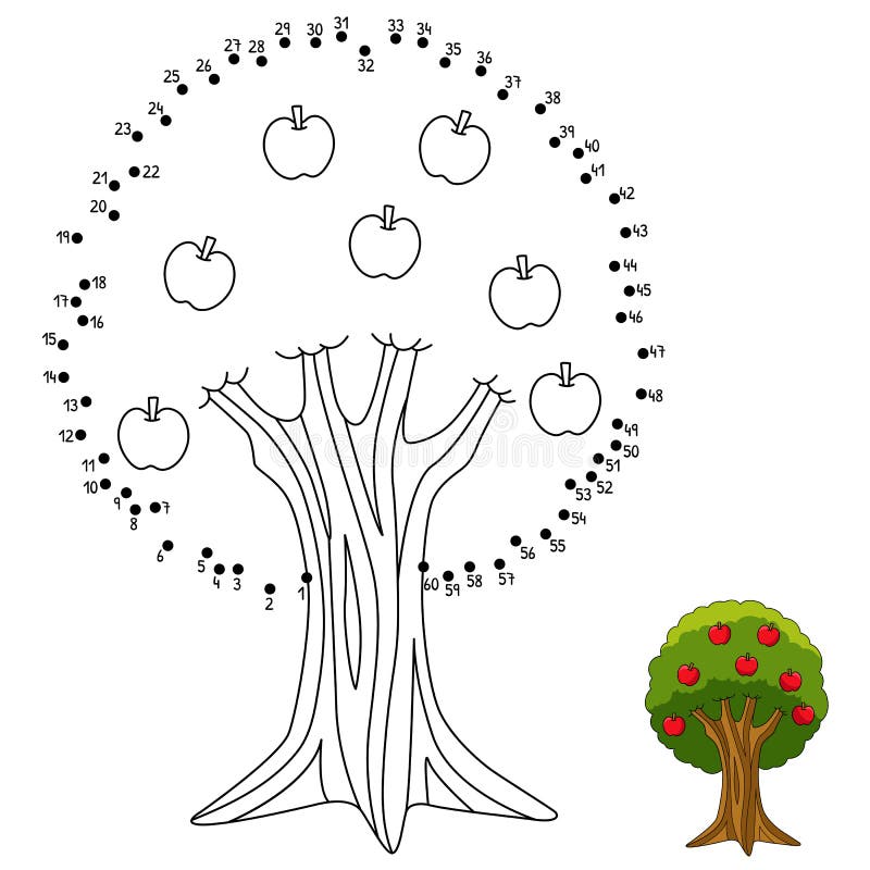 Apple tree coloring page stock illustrations â apple tree coloring page stock illustrations vectors clipart