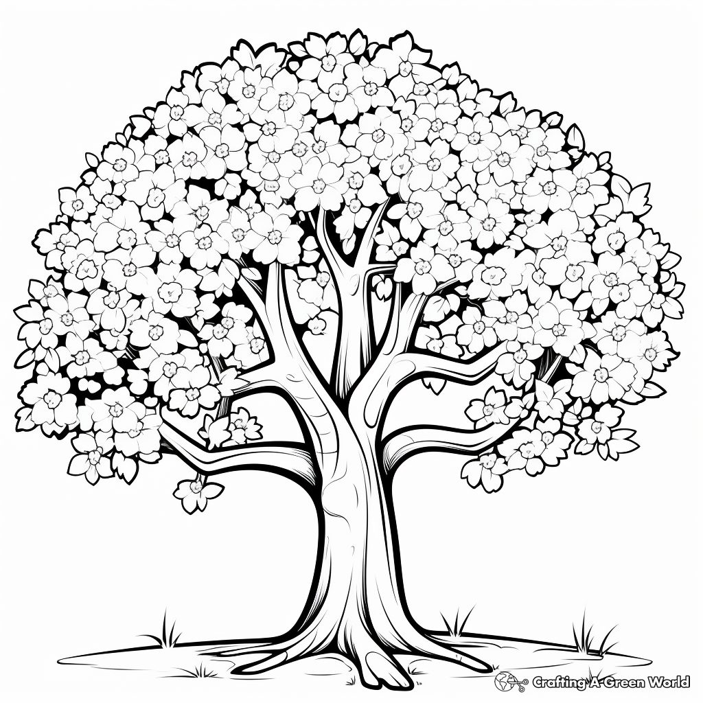 Tree coloring pages