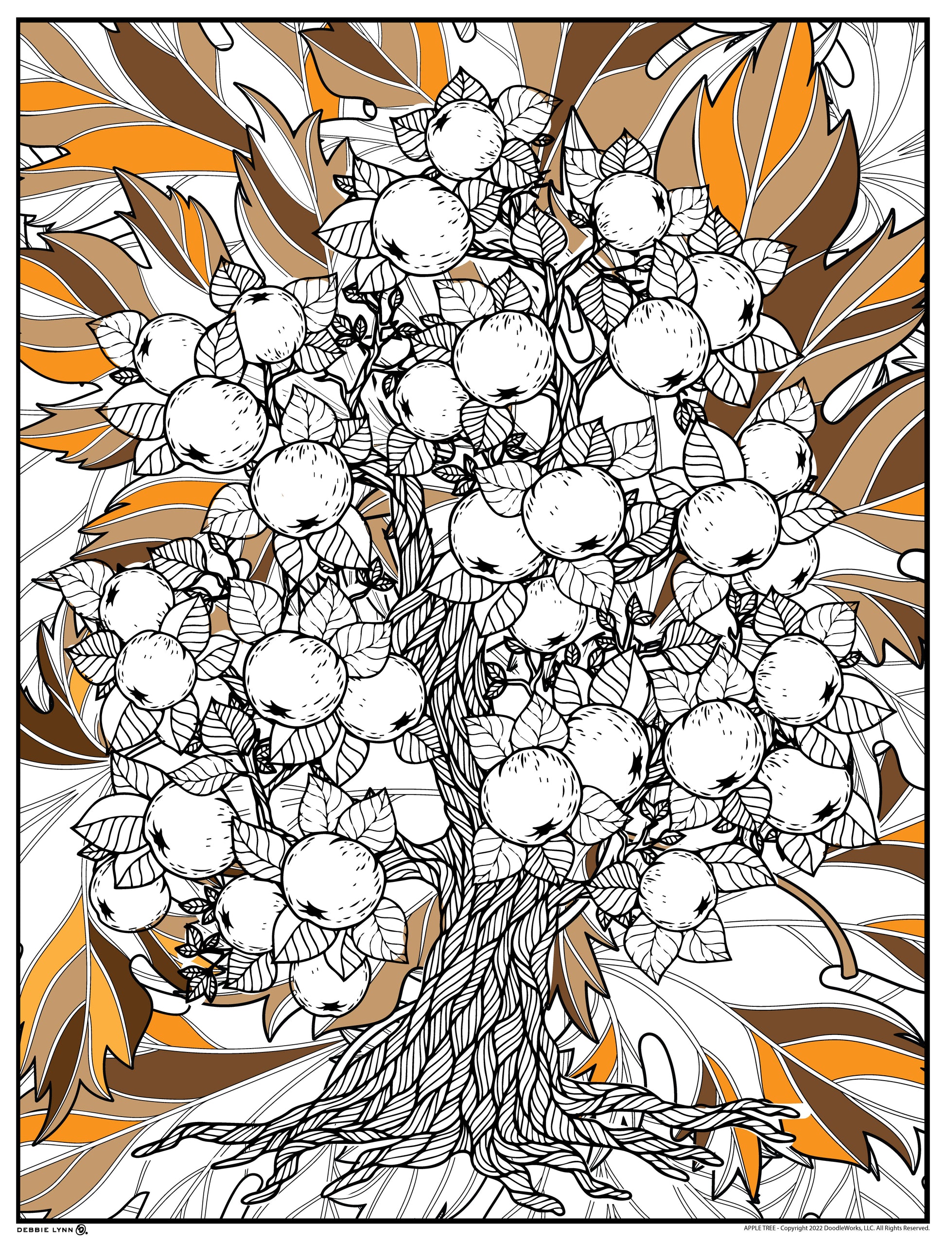 Apple tree personalized giant coloring poster x â debbie lynn