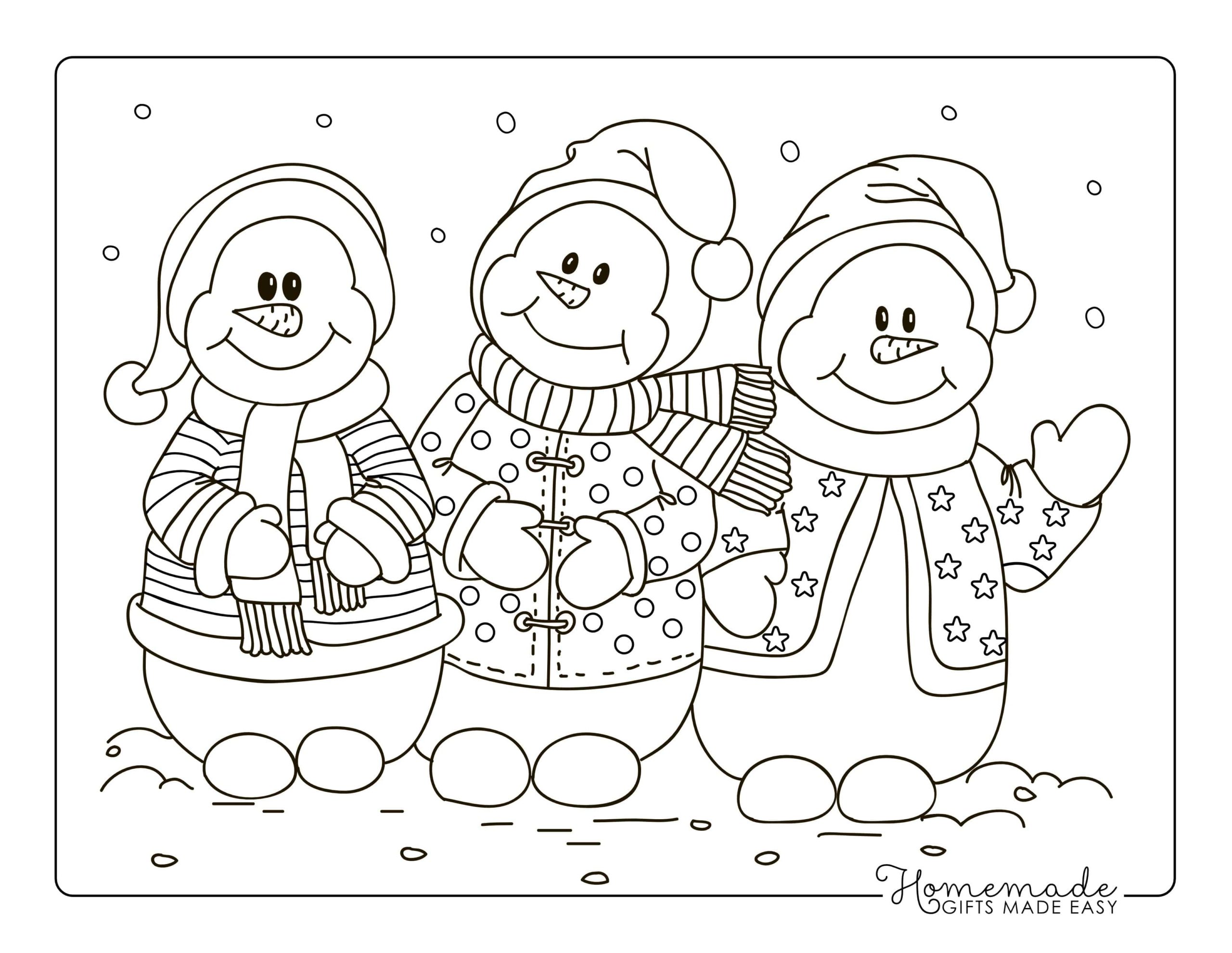 Printable snowman coloring pages anyone can enjoy