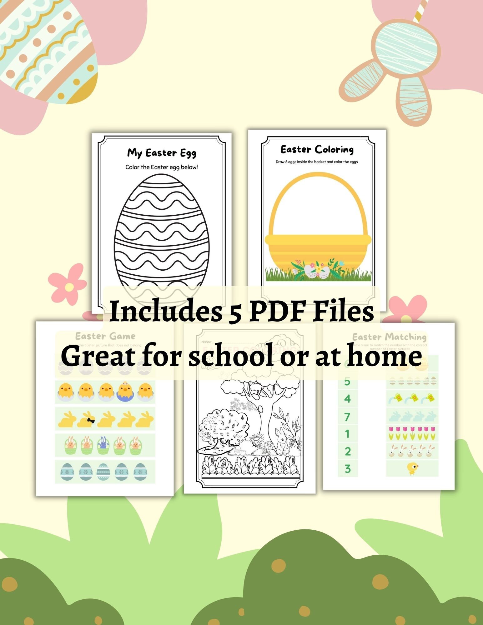 Easter activity coloring pages party favors printable