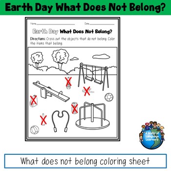 Earth day what does not belong coloring sheets tpt