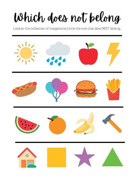 What does not belong worksheets tpt