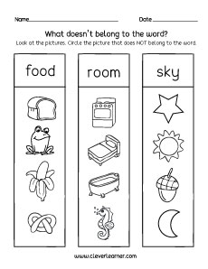 Belonging which does not belong to the group preschool activity