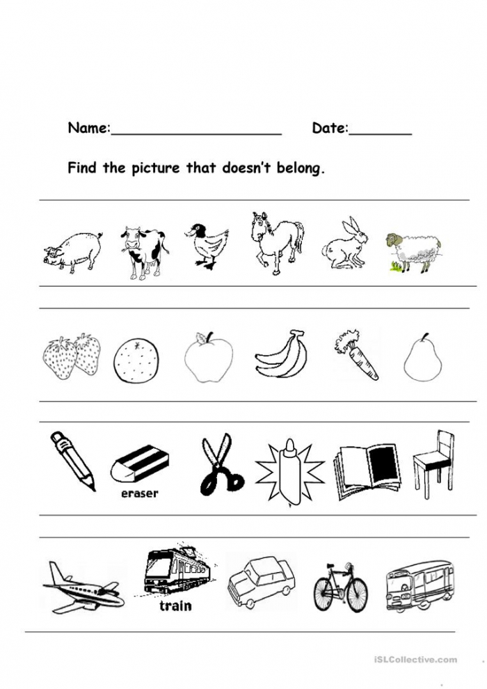 In the house what doesnt belong worksheets