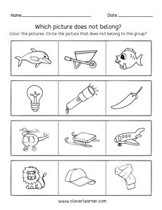 Belonging which does not belong to the group preschool activity