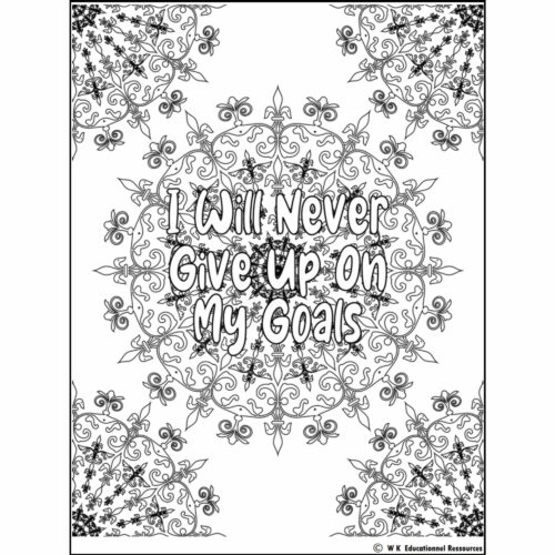 Coloring pages mandala positive affirmation social emotional control relaxation made by teachers