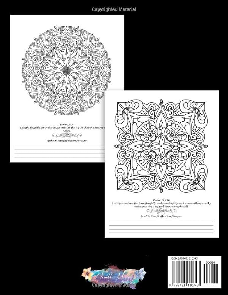 Mandalas and psalms journaling coloring book adult christian coloring pages mandala and psalm bible verse with blank lines for you to journal and scriptures for peace and relaxation
