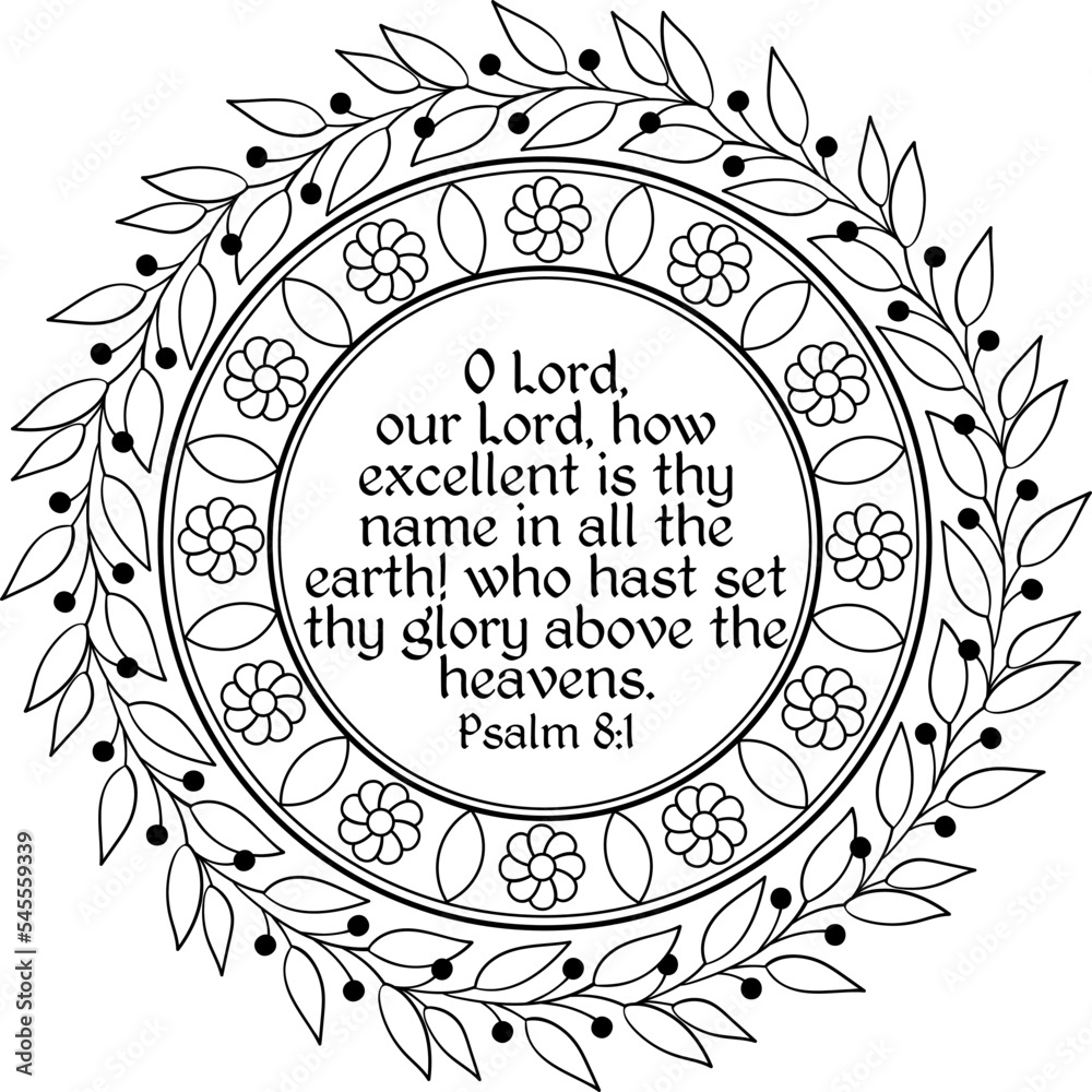 Psalm coloring mandala vector