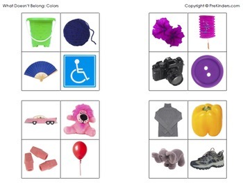 What doesnt belong colors visual discrimination skills pre