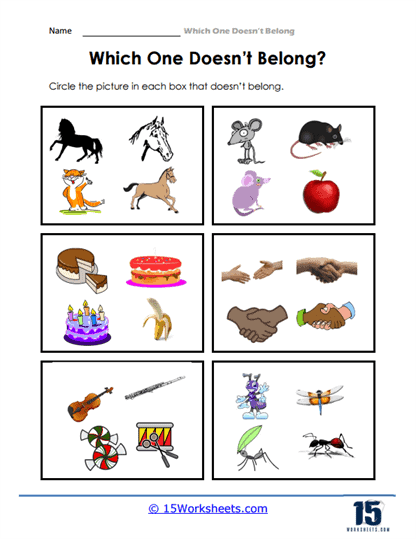 Doesnt belong worksheets