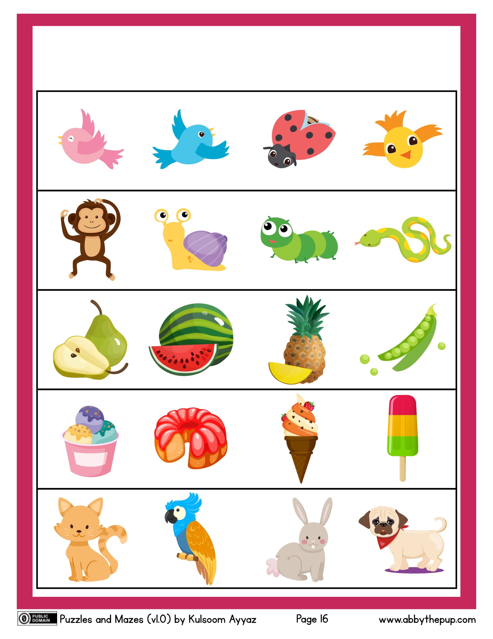 What does not belong free printable puzzle games