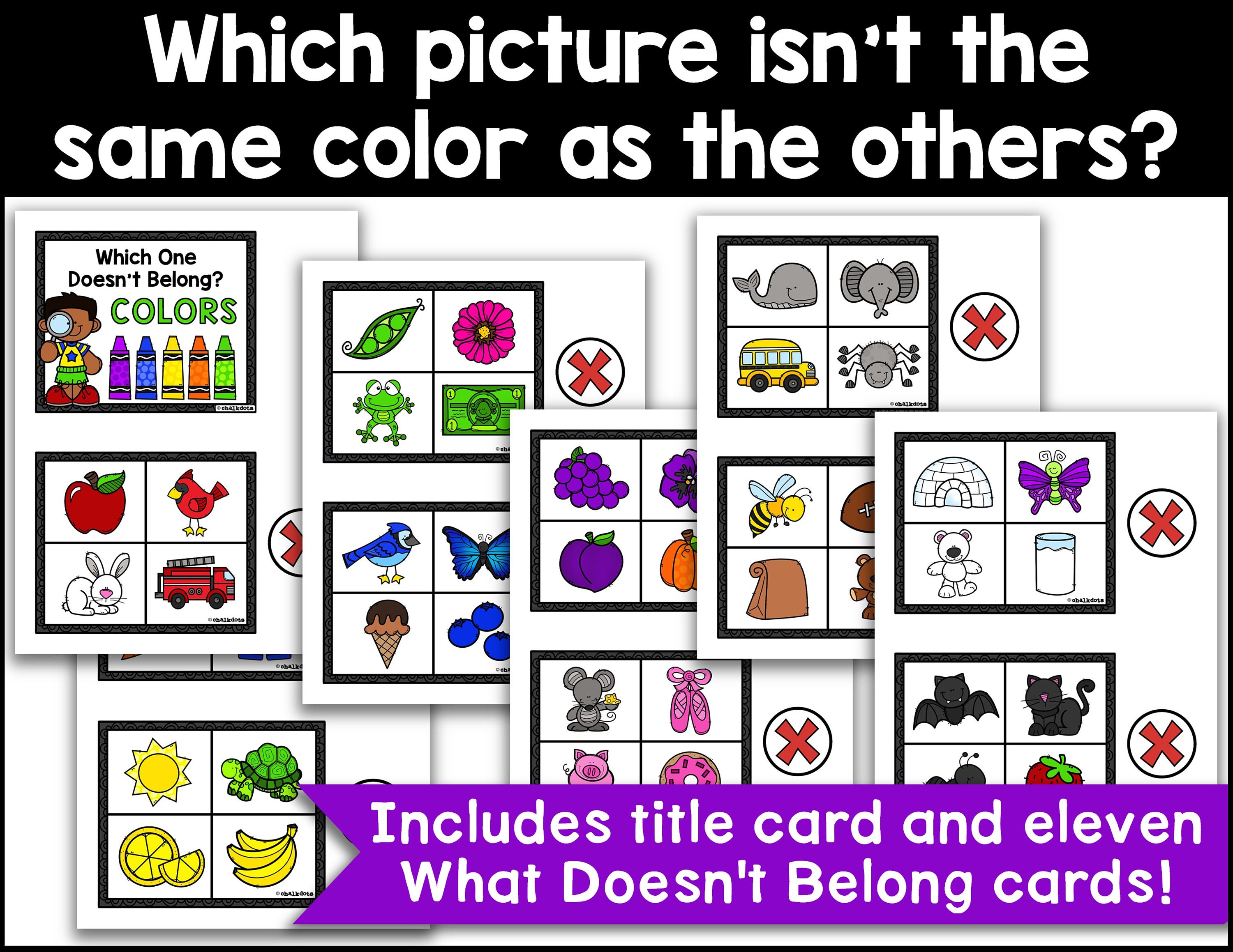 Color activity which color doesnt belong color recognition what doesnt belong early childhood preschool homeschool printables
