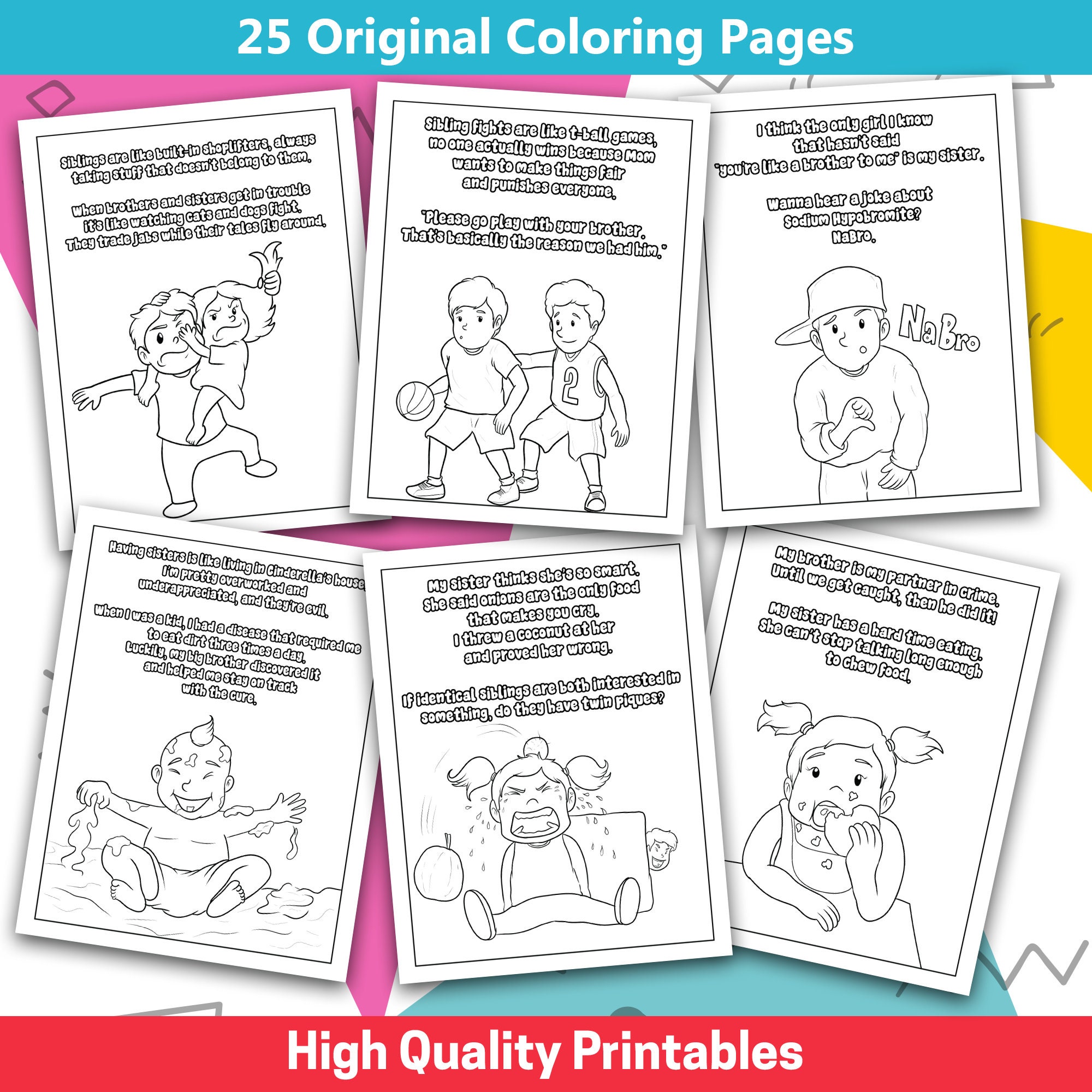 Best value no laughing game siblings challenge brother vs brother instant download try not to laugh coloring book to enjoy w brothers