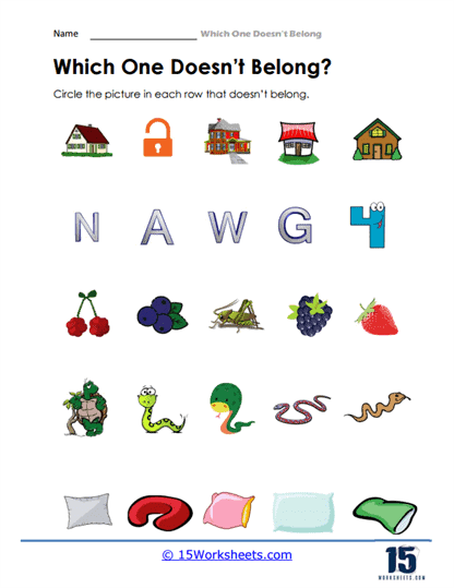 Doesnt belong worksheets