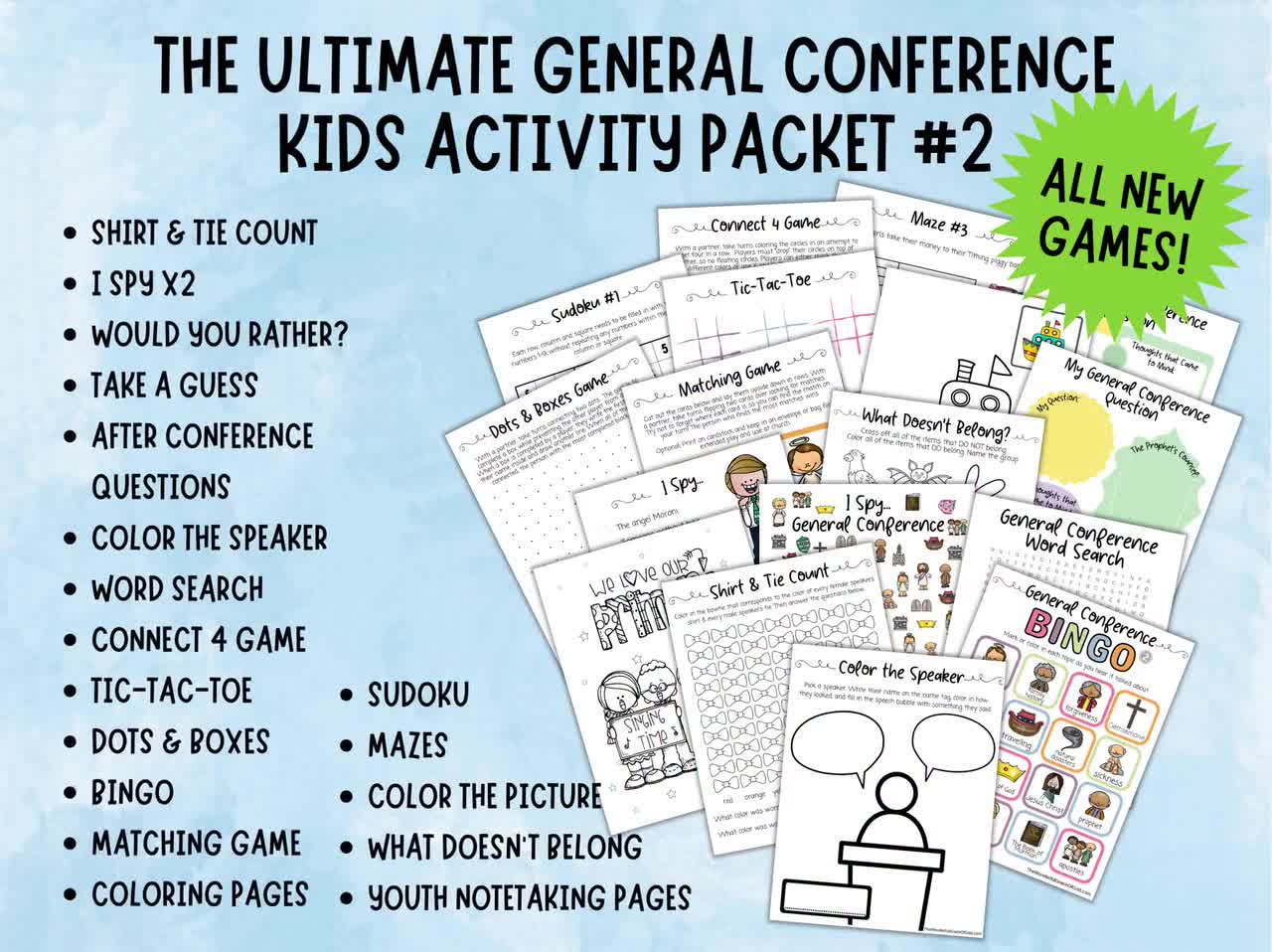 New general conference oct activities for kids lds conference packet conference bingo general conference games coloring pages