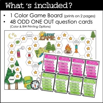 Speaking practice board game odd one out