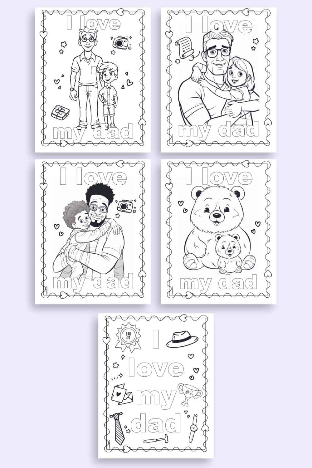 Free printable i love my dad coloring pages