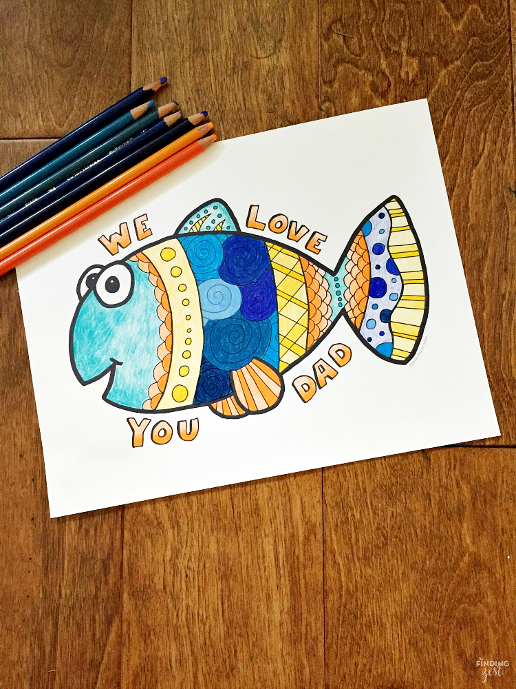 Fathers day coloring page free printable we love you dad